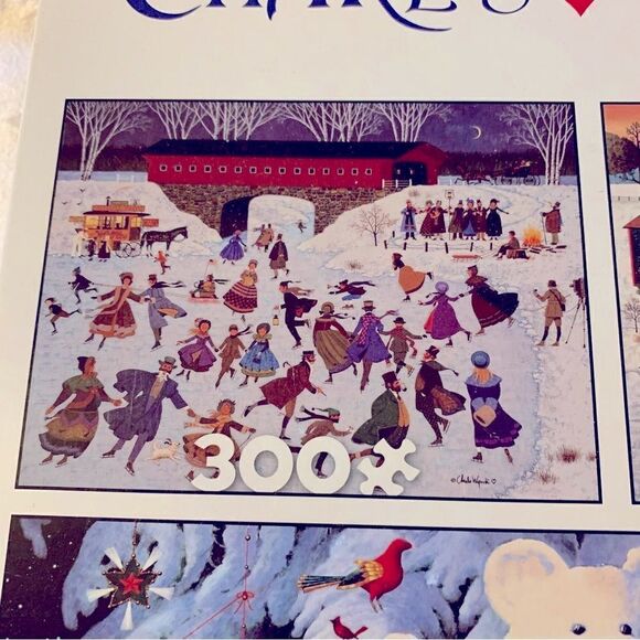 Charles Wysocki Winter Christmas Puzzle by Buffalo 3-in-1 NWT Sealed - Picture 2 of 5